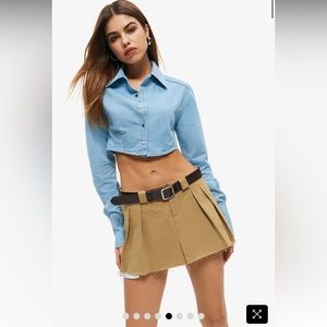 Solado Pleated Raw Hem Mini Skirt (NWT)